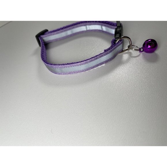 Cat Breakaway Collar New With Jingle Bell And Reflective Strip Purple - Picture 3 of 6
